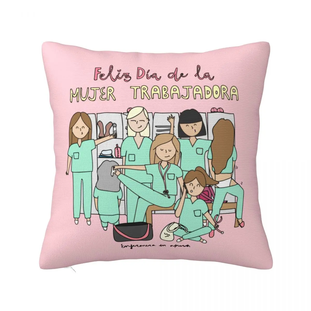 Enfermera En Apuros Square Pillow Cases Doctor Nurse Medical Cushion Cover Awesome Polyester Decorative Pillowcase for Home 18