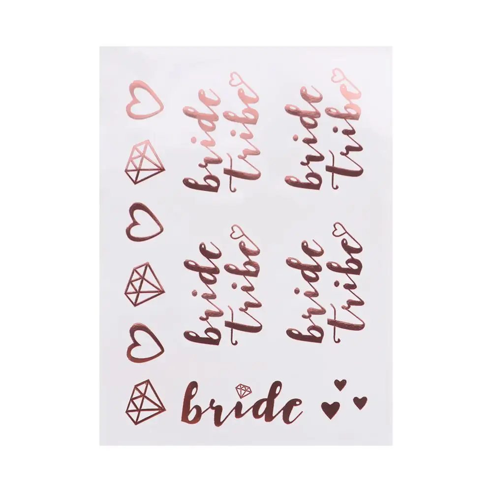 

Golden Party Tattoo Stickers Temporary Creative Hot Stamping Sticker Exquisite Waterproof Wedding Bride Stickers Team Bride