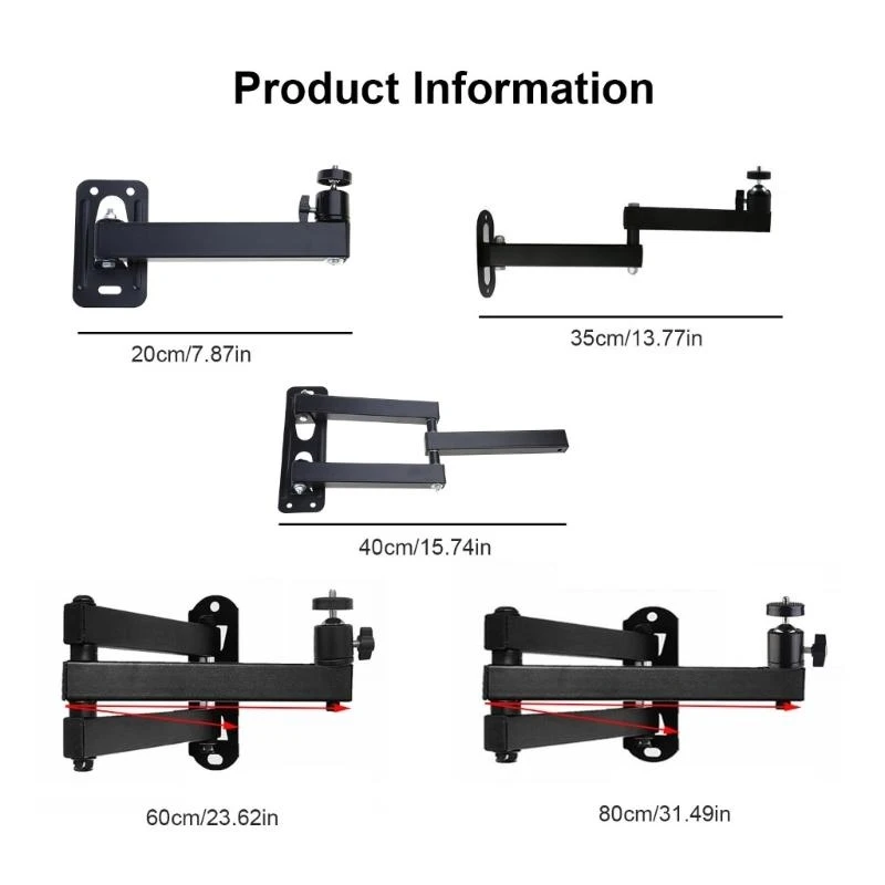 Foldable Wall Mount Projector Bracket Aluminum Alloy Multi-angle Adjustable Retractable Projector Devices Holder for Home Hotel