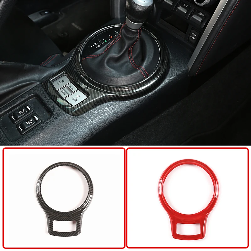 

Car Styling ABS Carbon Fiber/Red Interior Car Console Gear Decorative Panel For Toyota 86/Subaru BRZ 2012-2020 Car Accessories