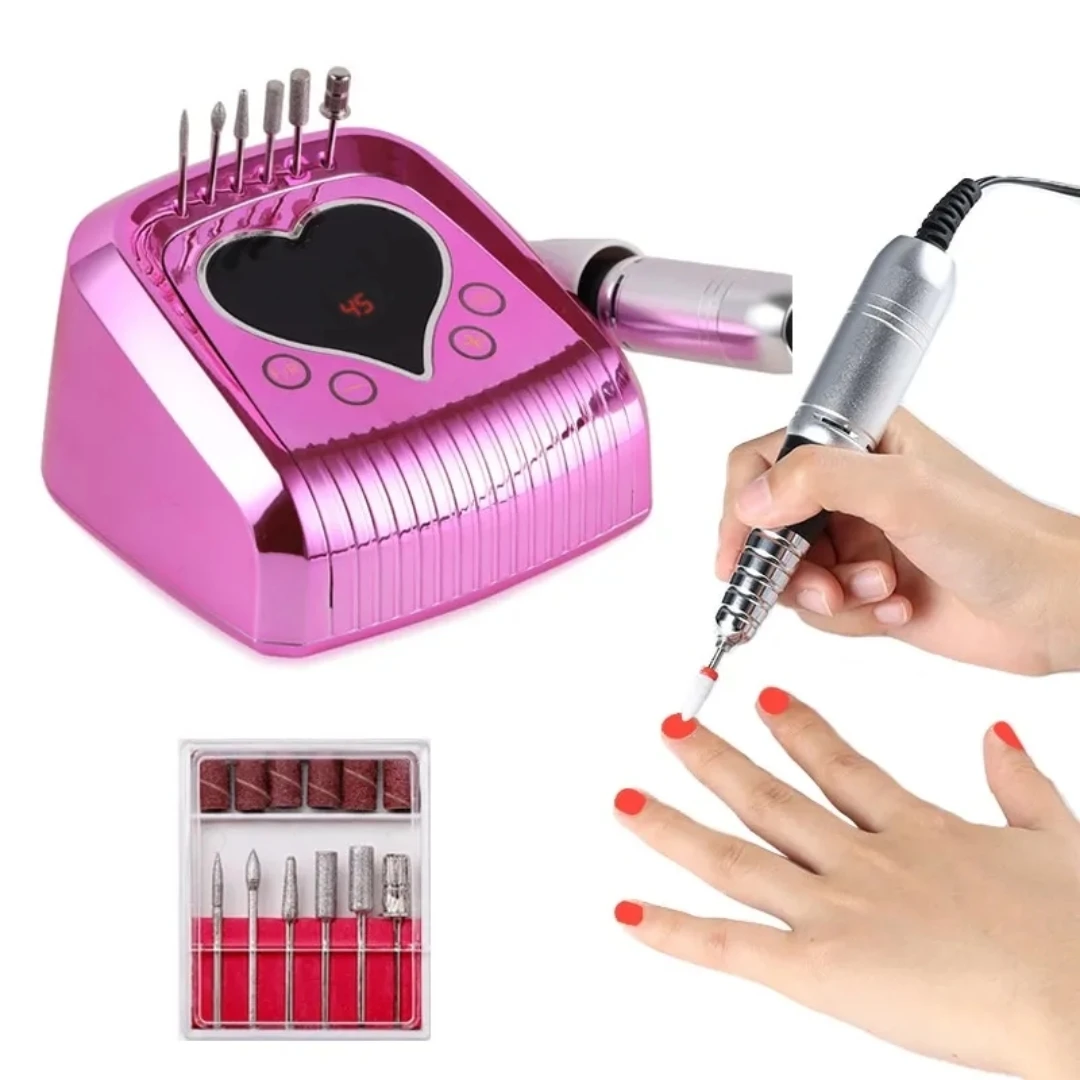 Kit de perceuse à ongles électrique professionnelle, polisseuse à ongles portable, ensemble d'outils de manucure et de pédicure pour faire saillie et polir