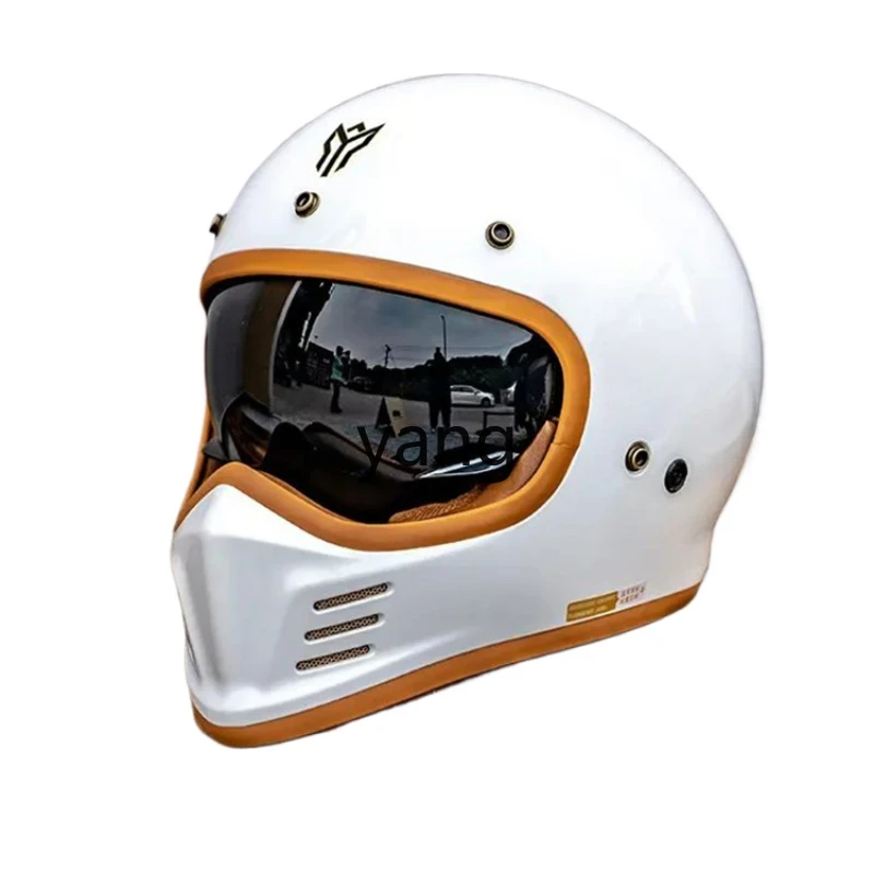 Yjq Motorcycle Helmet Retro Helmet Four Seasons Cruise Motorcycle Full Face Helmet