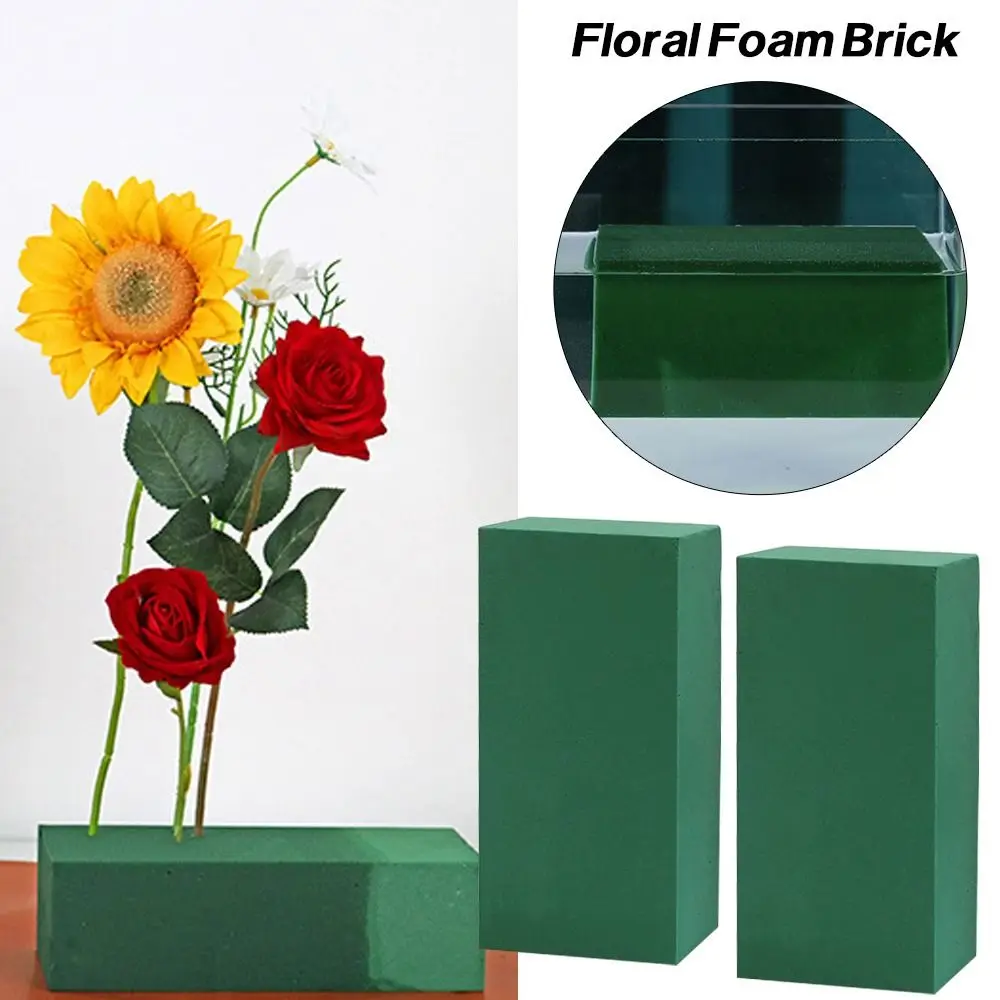 2/4/6pcs Rectangle Floral Foam Blocks Fresh-Keeping Foam Floral Foam Brick Green DIY Flower Arrangement Kit