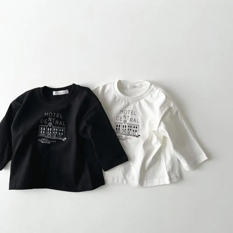 

2025 Autumn New Boys Girls Letter Print T Shirts Children Long Sleeve Casual Tops Baby O-neck Tee Infant Kids Clothes