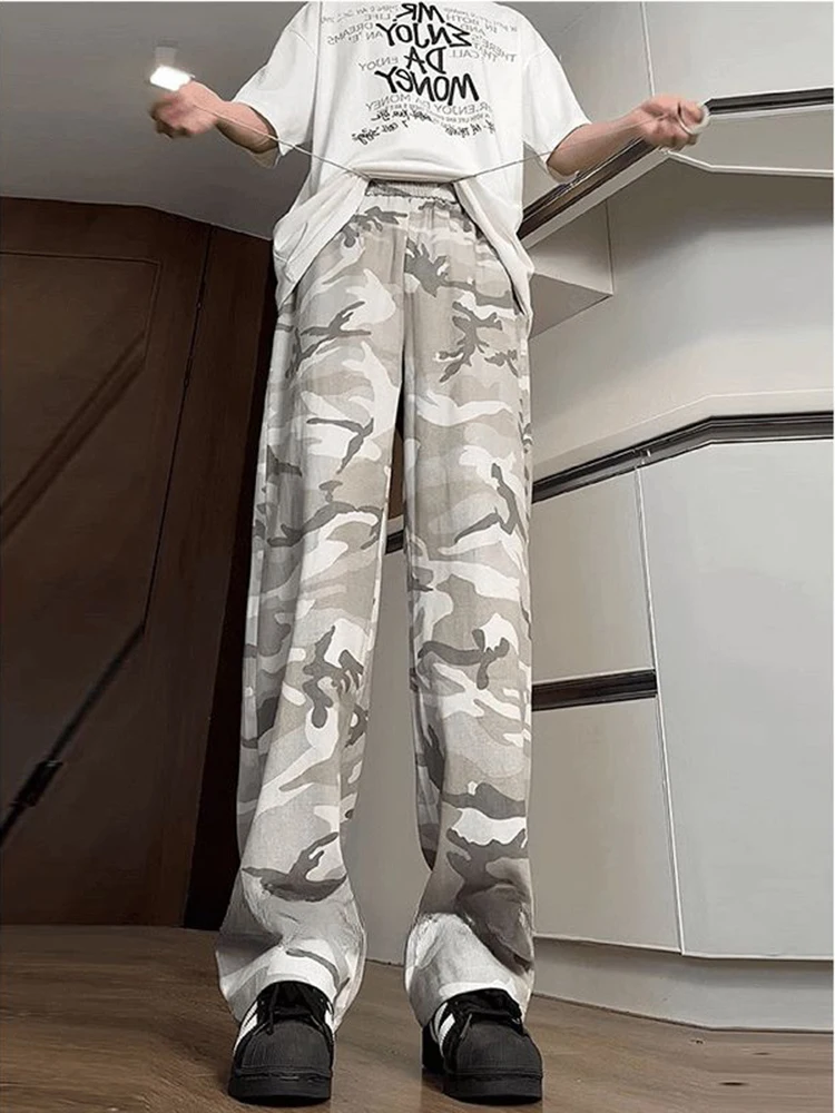 

Loose Men's Camouflage Work Pants Straight Leg CleanFit Lazy American Vibe Long Pants Autumn Casual Cotton Trousers