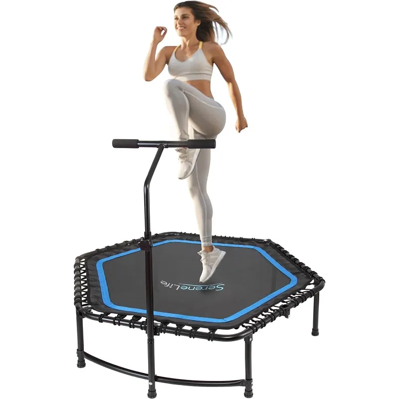 

SereneLife Fitness Exercise Rebounder Mini Trampoline-48' Inch Hexagonal Jump Exercise Equipment Mini Trampoline