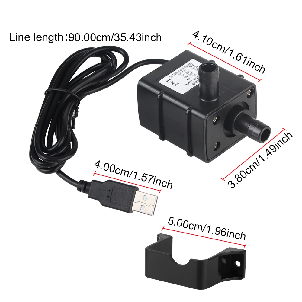 مضخة صغيرة لدوران المياه ، غاطسة صغيرة ، ضخ USB ، تيار مستمر 12 فولت ، بدون فرش ، حديقة ، بركة ، خزان أسماك ، مايكرو ، 5 فولت ، 120 لتر/ساعة