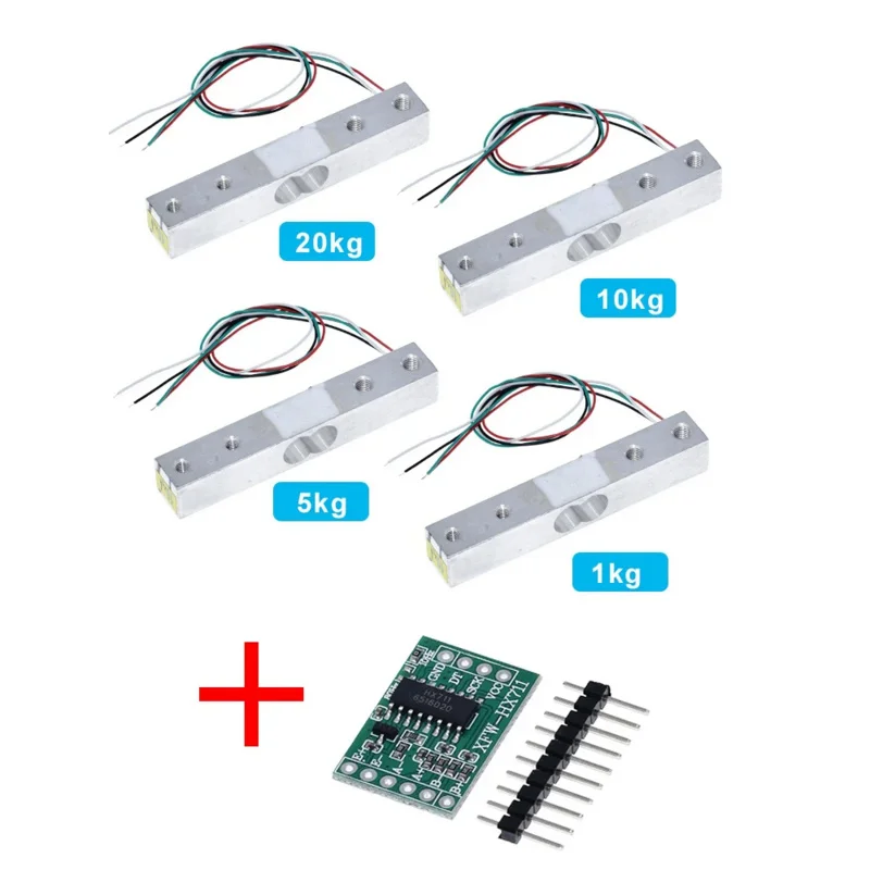Load Cell Weight 1KG 5KG 10KG 20KG HX711 Electronic Scale Aluminum Alloy Weighing Pressure Sensor Ad Module