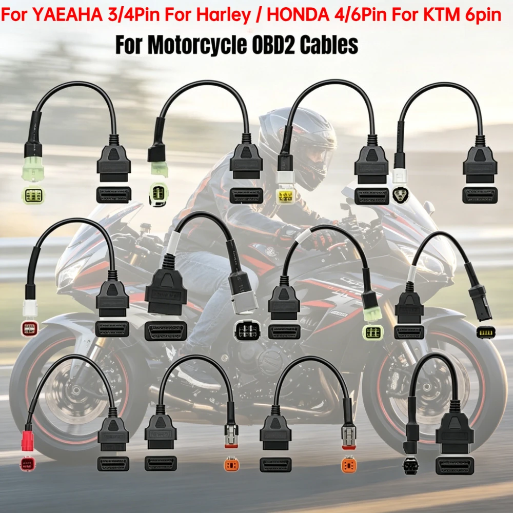 Universelles Motorrad OBD2 Verlängerungskabel 3-Pin 4-Pin 6-Pin Motorrad OBDII Diagnoseadapter Kabel Roller Bike Reparaturzubehör