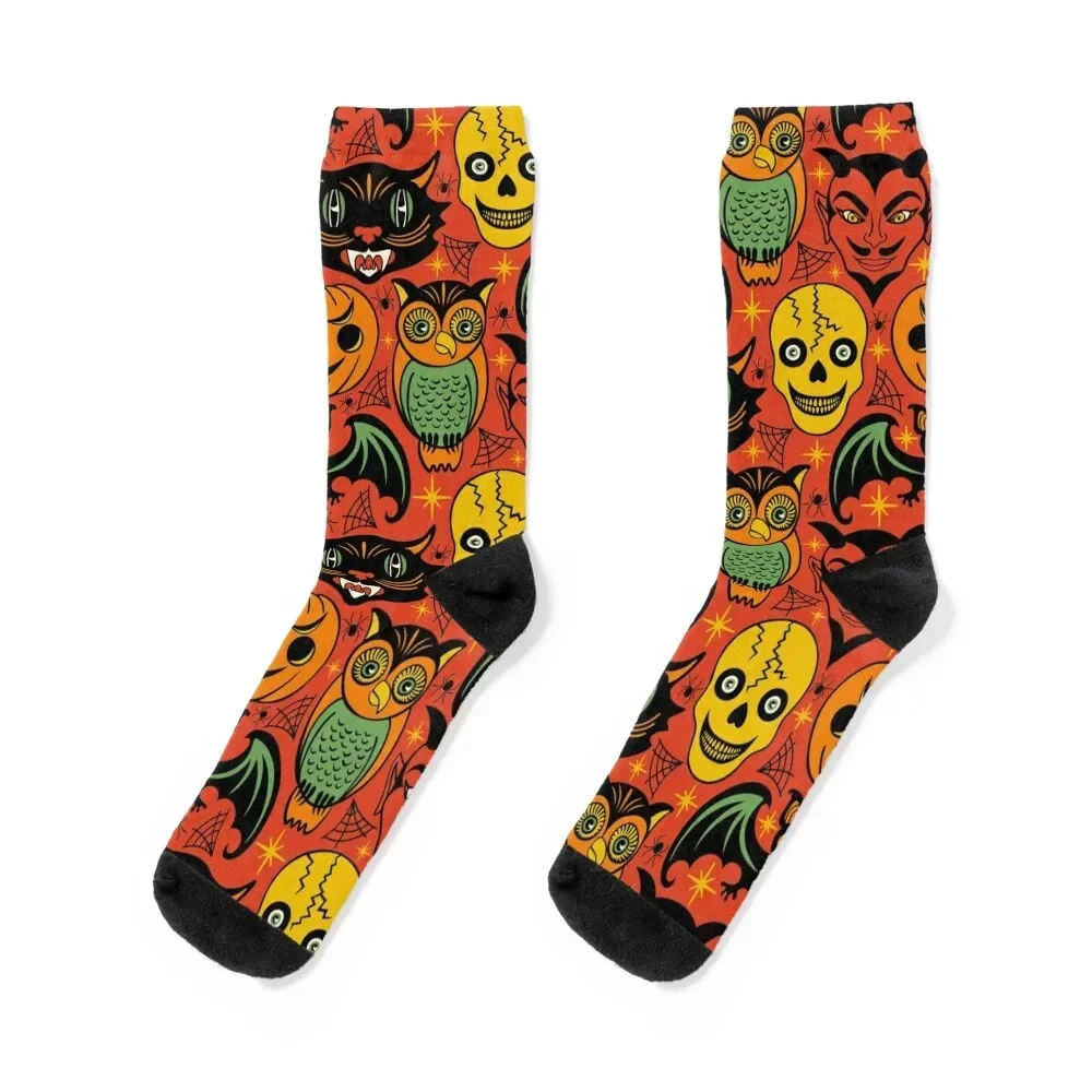 

Retro Halloween Pattern Socks Thermal man winter golf custom Men's Socks Women's