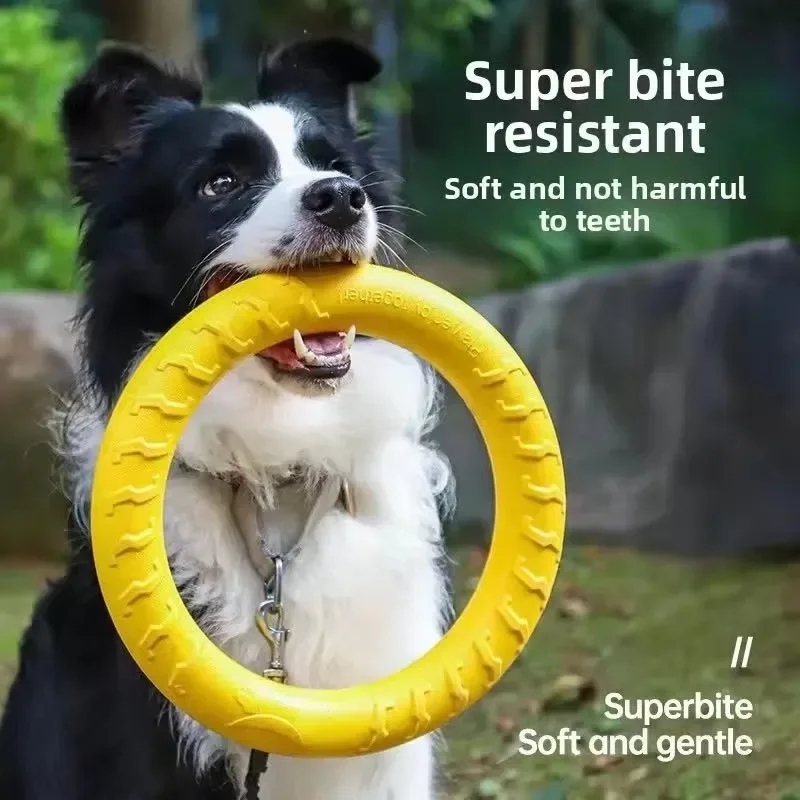 Dog Ring Toys Indestructible Chewing Flying Floating Training Tools Fetch for Small Medium Large Dogs Throwing Catching Flying