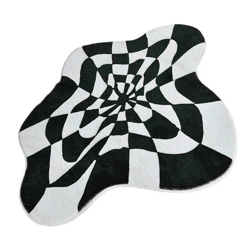 

AAAU-Flower Bath Mats Soft Plush Checkerboard Grids Soft Floral Bathroom Carpet Bedside Carpet Decor Anti Slip Floor Mat