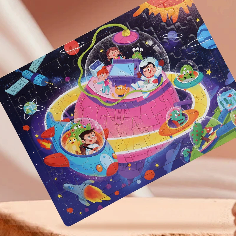 60-elementowa детская головоломка, аниме, мультяшная плоская головоломка, головоломка, доска-головоломка для дошкольного образования, головоломка, здание bl