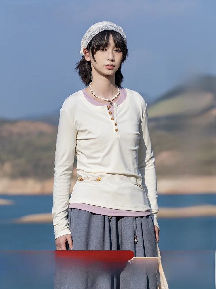 

Лонгслив-футболка Saoe Early Girl с тонким базовым слоем, приталенная, для повседневной носки, летняя, охлаждающая, однотонная