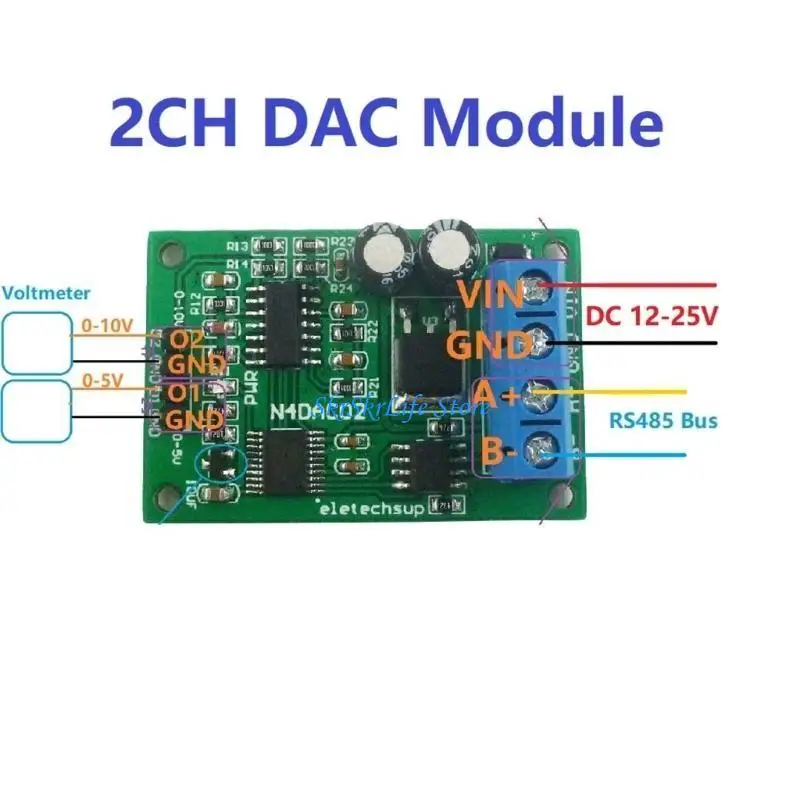 E65E Compact N4DAC02 DC12V 2 Kênh Tín hiệu Tín hiệu điện áp để theo dõi từ xa