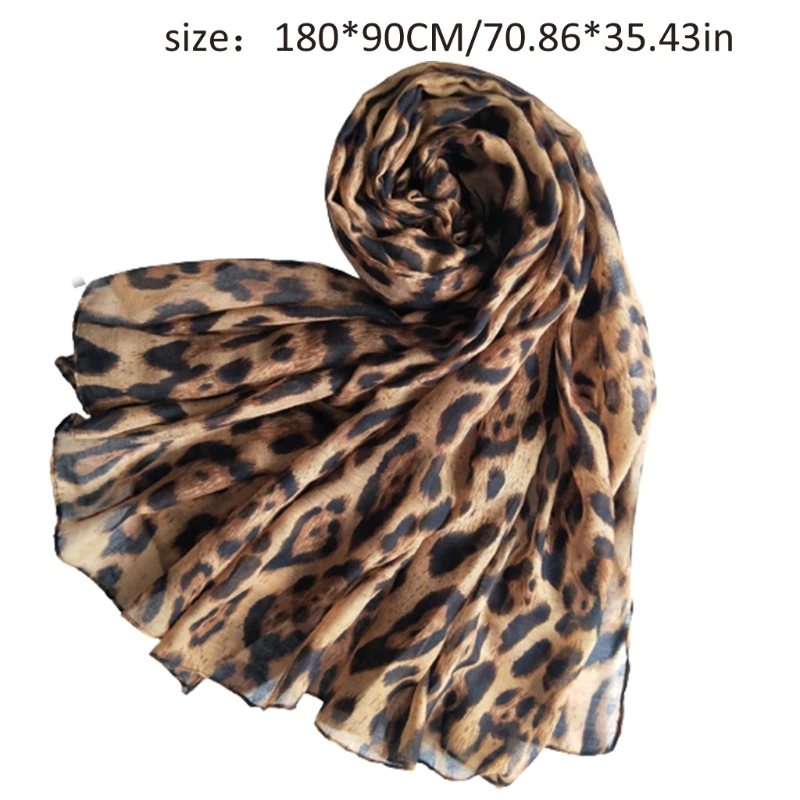 Classical Scarfs for Cold Winter Warm Wrap Neck Leopard Printed Pattern Soft Scarves for Mother Windproof Supplies