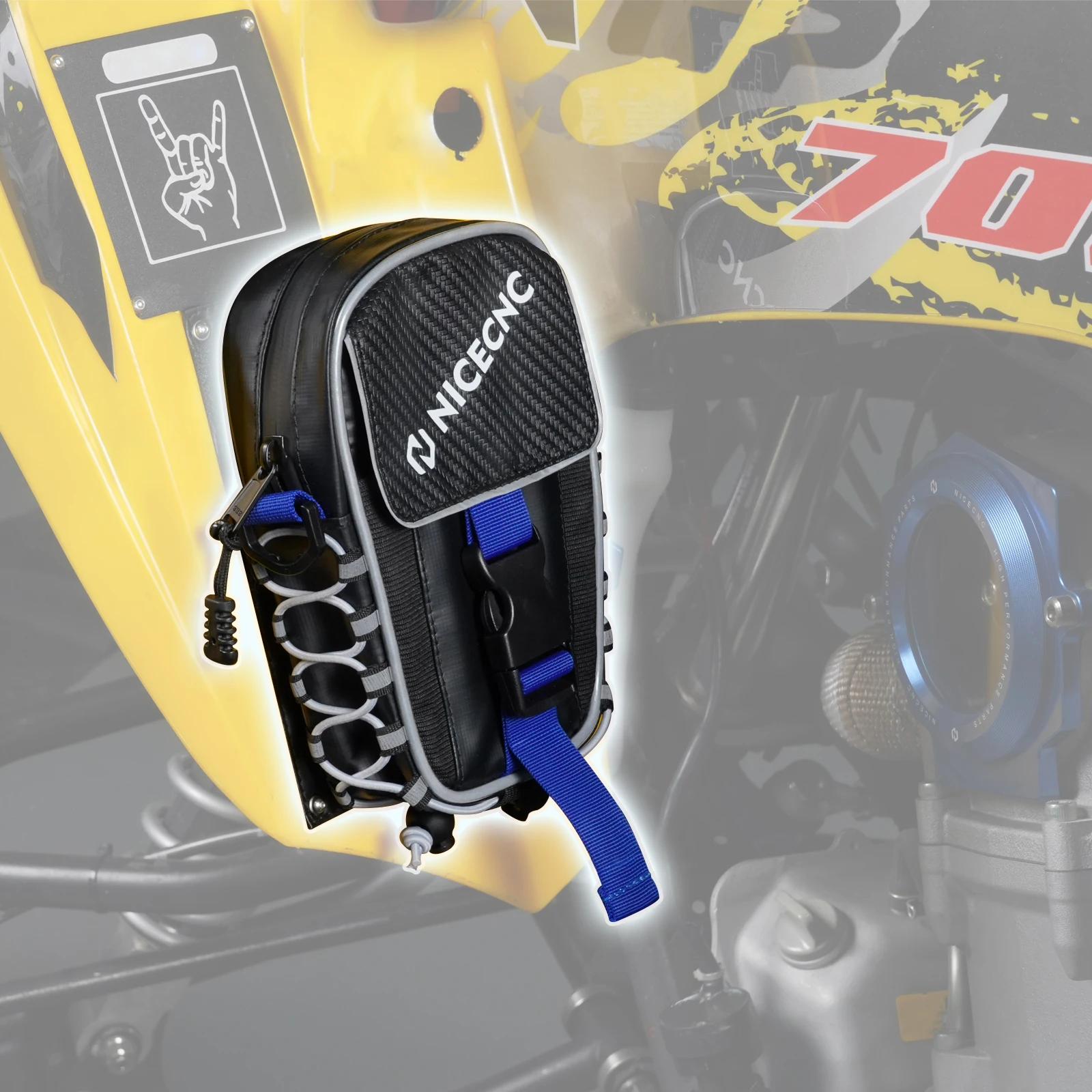 NICECNC For Yamaha Raptor 700 2016-2023 700R 2013-2023 Front Fender Bag Waterproof Storage Shoulder Bag ATV Accessories