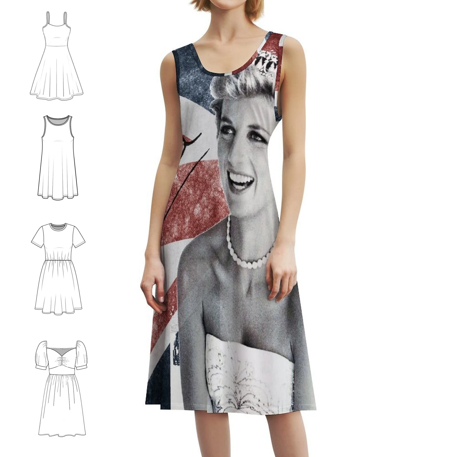 فستان سيدة ديانا مثير للإجازات للنساء على الشاطئ وحفلات أعياد الميلاد فستان قصير للسيدات ديانا ديانا سيدة D فساتين حفلات المملكة المتحدة #1