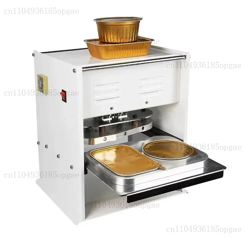 Manual Plastic Aluminium Foil Fast Food Meal Tray Disposable Lunch Box Sealing Packaging Machine for Canteen Noshery Cafeteria