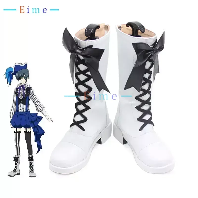 

Circus Troup Ciel Phantomhive Cosplay Shoes Halloween Carnival Boots PU Shoes Black Butler Cosplay Props Custom Made