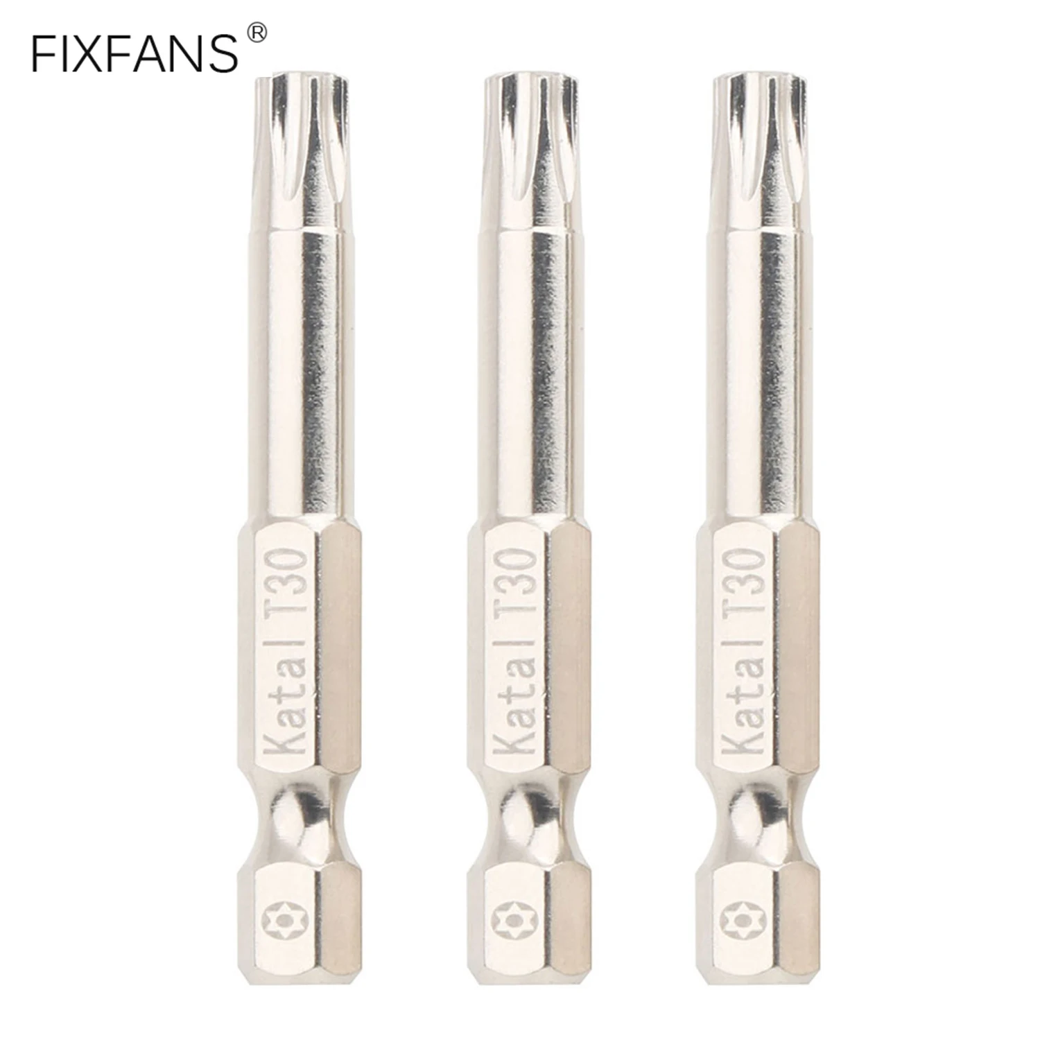 3Pcs T30 Torx Bits with Hole, 1/4 Inch Hex Shank S2 Steel Magnetic T30H Torx Security Screwdriver Bit Set