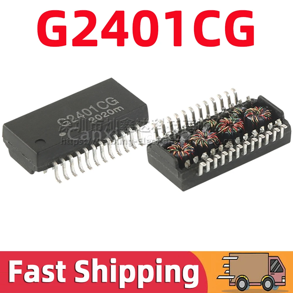 

5pcs G2401CG SOP24 SMD Network Transforme 1000 Base-t Ethernet Isolation Single Port Transformer Isolated Magnetic Filter