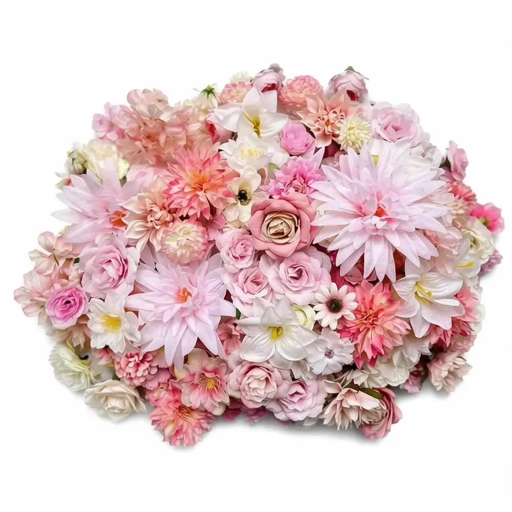 

Handcrafted Pink Silk Rose Garland for Spring Home Garden or Party Floral Decorations, Sizes 3-12cm