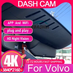 4K UHD Car DVR Wifi Dash Cam Camera Video Recorder Easy Installation For Volvo V40 V60 V90 S60 S90 XC40 XC60 XC90 C40 Polestar 2