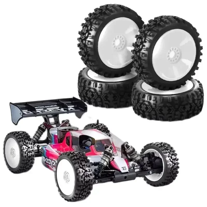 

4Pcs 118Mm 1/8 RC Off-Road Buggy Tires Wheel for ARRMA Trxs Redcat Team Losi Kyosho VRX HPI WR8 HSP Hobao