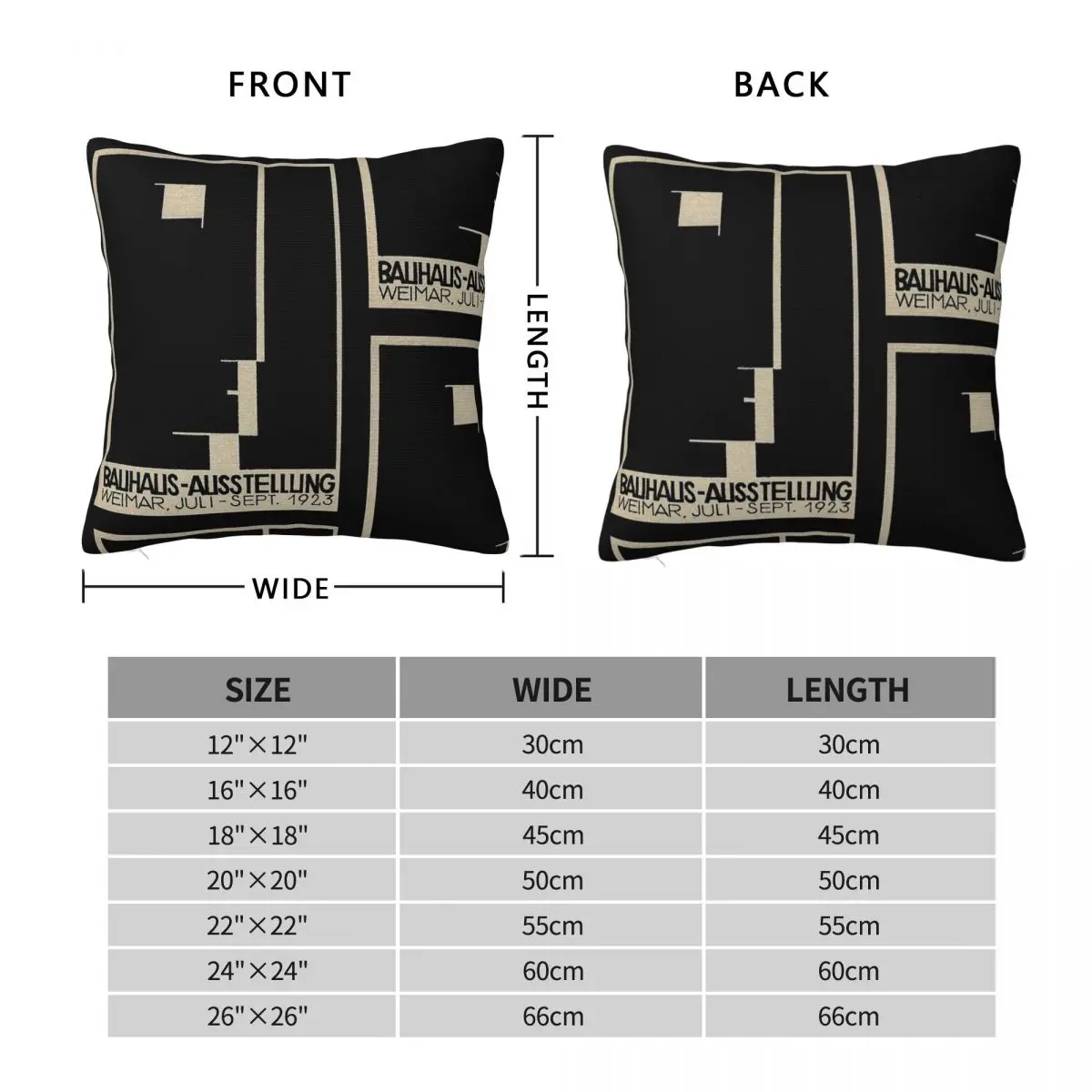 Bauhaus Exhibition 1923 Weimar Square Pillowcase Polyester Linen Velvet Printed Zip Decor Sofa Seater Cushion Cover