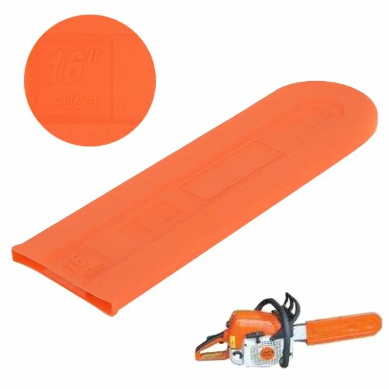 Plate Chainsaw Cover Bar Chain Guide Fits 14-16 inch Plastic Orange Protector 11cmW 40cmL Replacement Scabbard