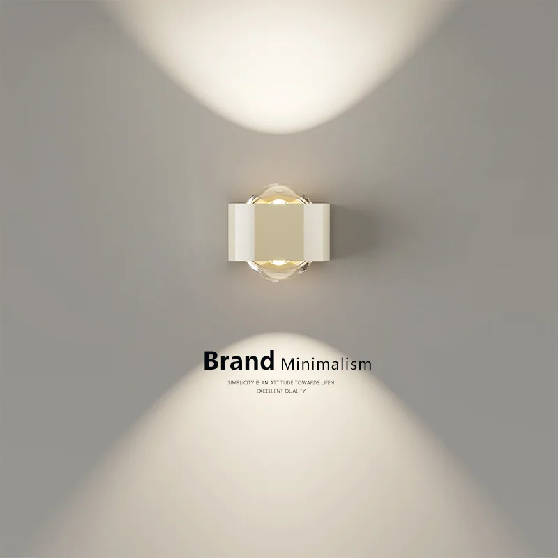 

Cream wind bedroom bedside wall lamp Modern minimalist atmosphere Living room background wall Small hill bedroom wall lamp