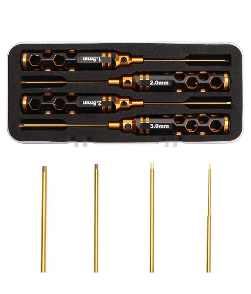 4pcs 1.5mm 2.0mm 2.5mm 3.0mm Hex Screw Driver Screwdriver Set for Racing Drone Helicopter Cars Boat RC Parts