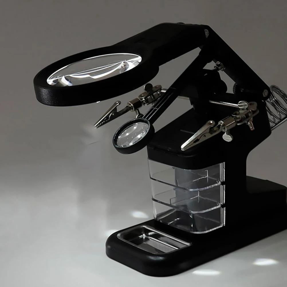 

Adjustable LED Welding Station Acrylic Tabletop Soldering Station Lens Desktop Soldering Mirror St Night Light