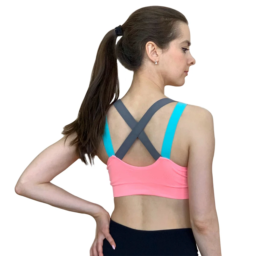 

Lovely Push Up Sports Bra XL For Women Cross Straps Wireless Padded Comfy Gym Bra Yoga Underwear Active Wear Workout Fitness Top