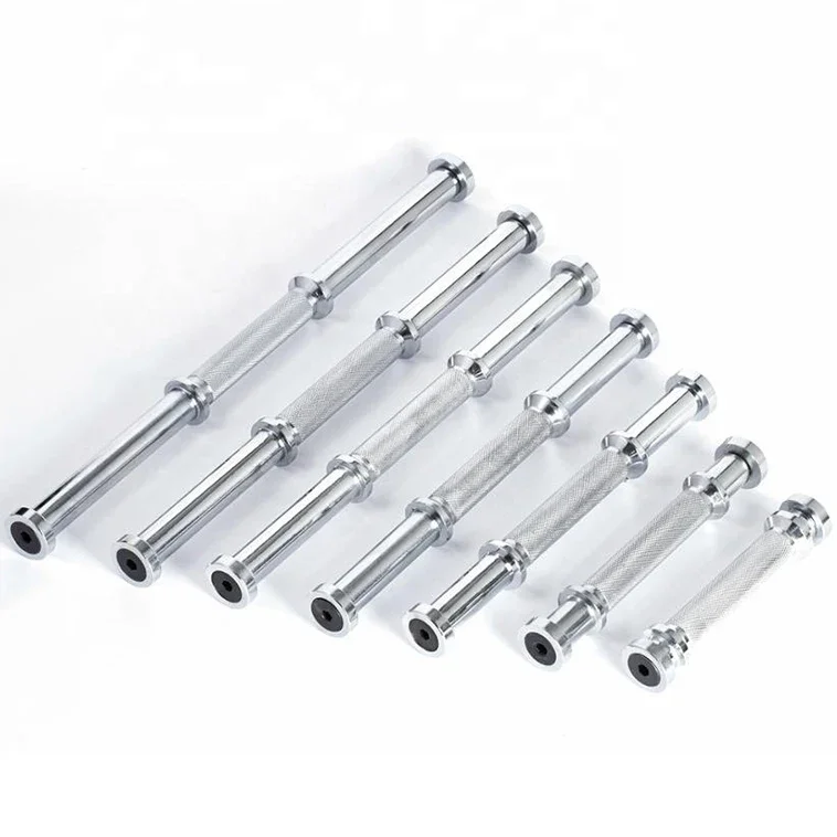 New Product Gym Equipment Dumbbell Bar Chrome Knurled Straight Solid Steel Thread Dumbbell Handle Bar