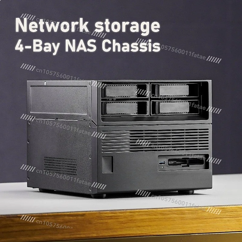 Little Treasure 4-Bay NAS Enclosure SFX Power Supply ATX Motherboard Server with Cooling Fan