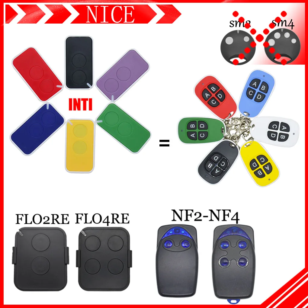 FLORS FLO2RS FLO4RS FLO2RE FLO4RE ERA ONE INTI 433.92MHz 100% universal Remote Control Garage Door Opener  Rolling Code