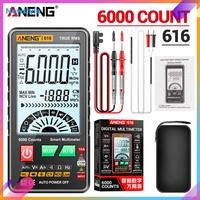 ANENG 616 Portable Digital Multimeter Auto Range 6000 Counts Capacitor Tester Multi Tester for Ohm Hz Black/Red