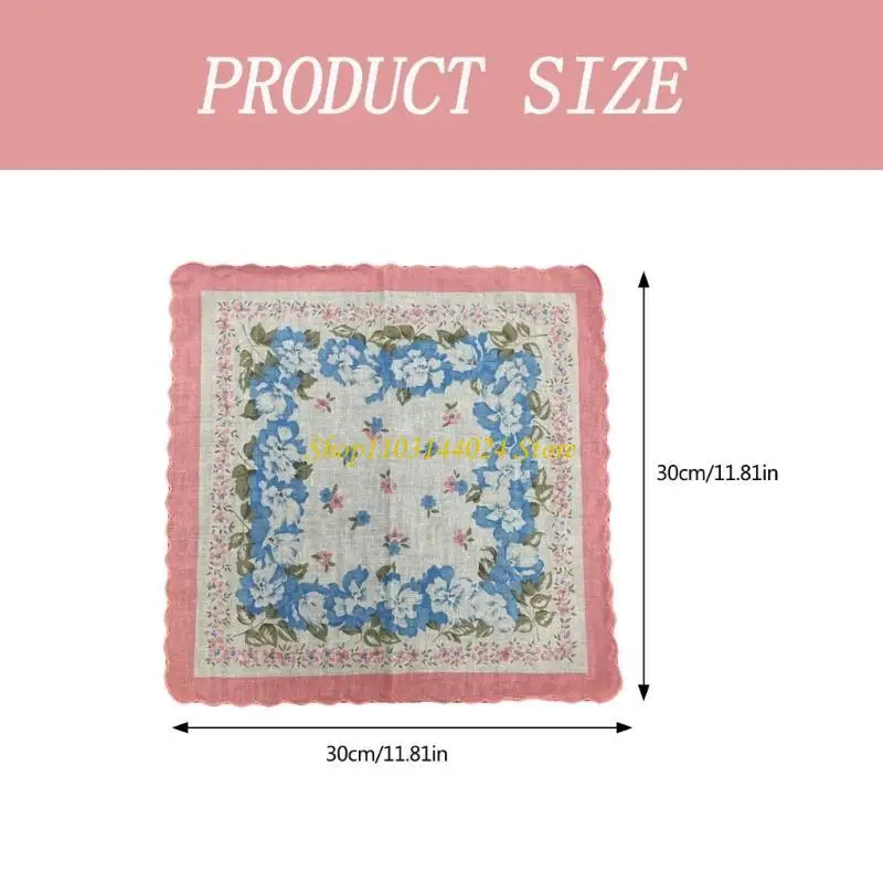 N5KE Kwiatowy wzór chusteczka dla kobiet chusteczka ślubna kieszonka kieszonkowa na prezent ślubny panny młodej