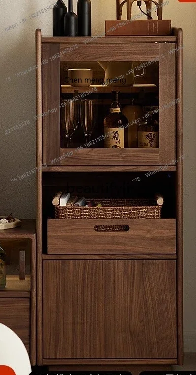 

M178 North American black walnut TV cabinet, retro style sofa stand cabinet, living room solid wood dining side cabinet