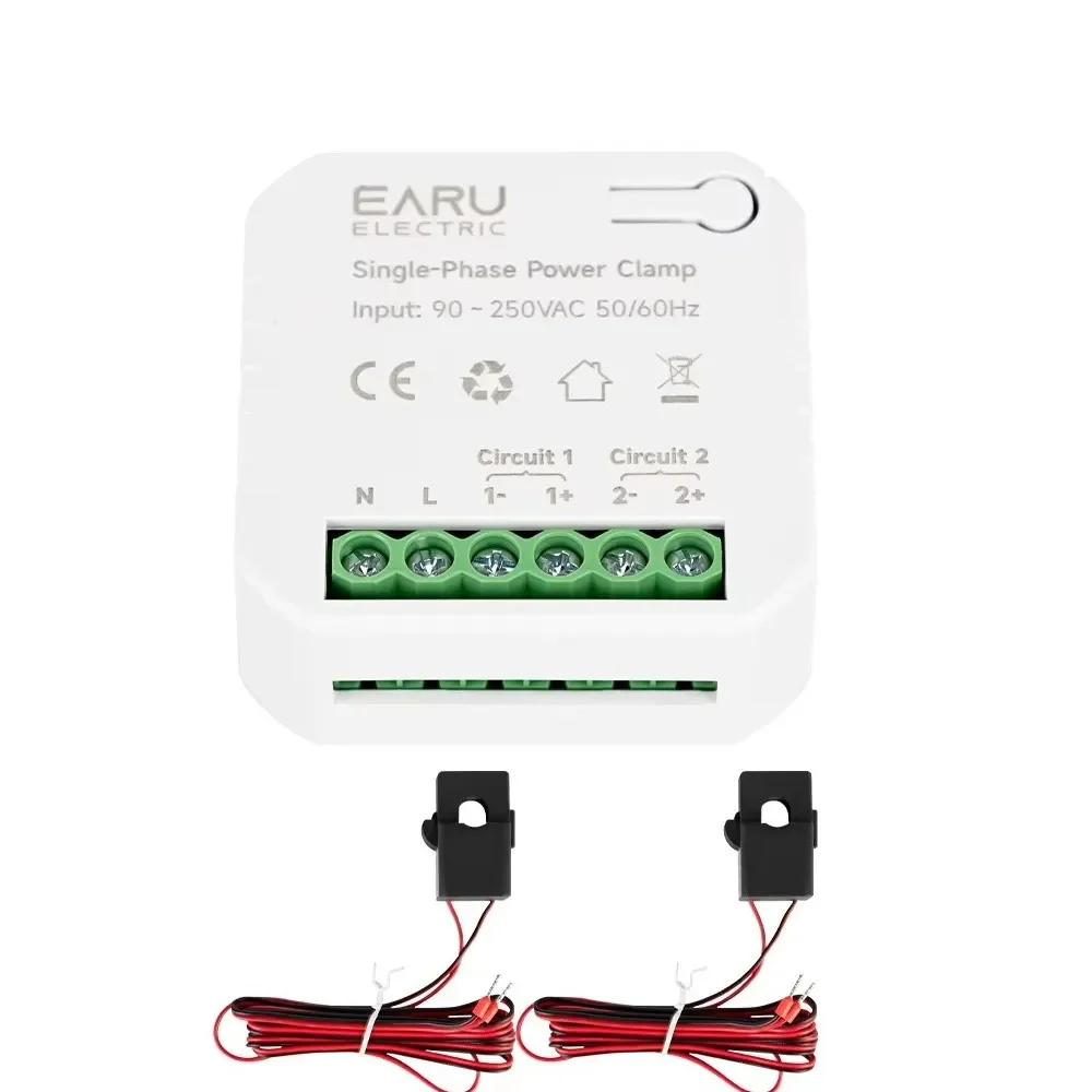 【2026】Tuya WiFi Zigbee Smart 2way مقياس الطاقة الثنائي 300A AC110V 220V Clamp CT KWh استهلاك الكهرباء للطاقة PC311 #3