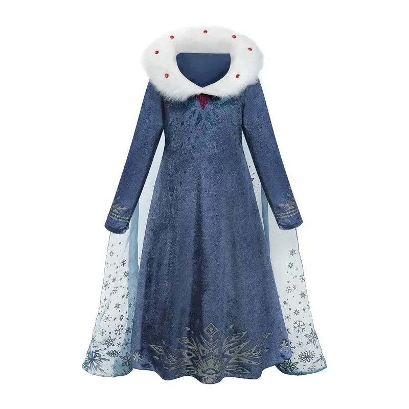 Disfraces de princesa Elsa para niñas, Vestidos de carnaval para fiesta de Halloween, Vestidos de Cosplay para niños, Vestidos de cumpleaños con copos de nieve y Reina de la nieve, bata MN8