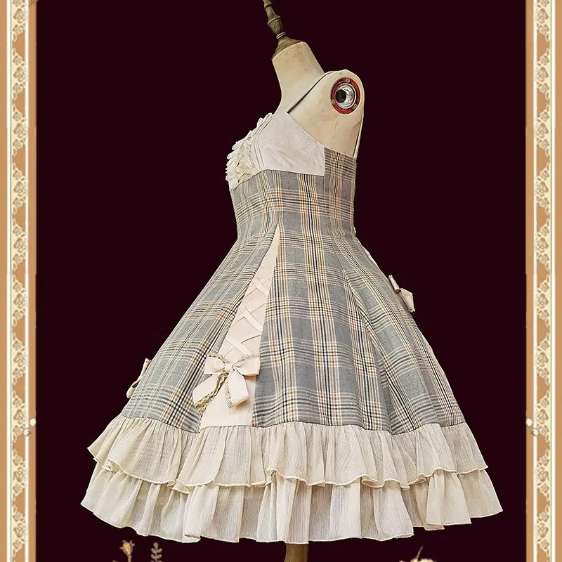 Old Day Memory ~ Elegant Plaid Lolita JSK Dress by Infanta