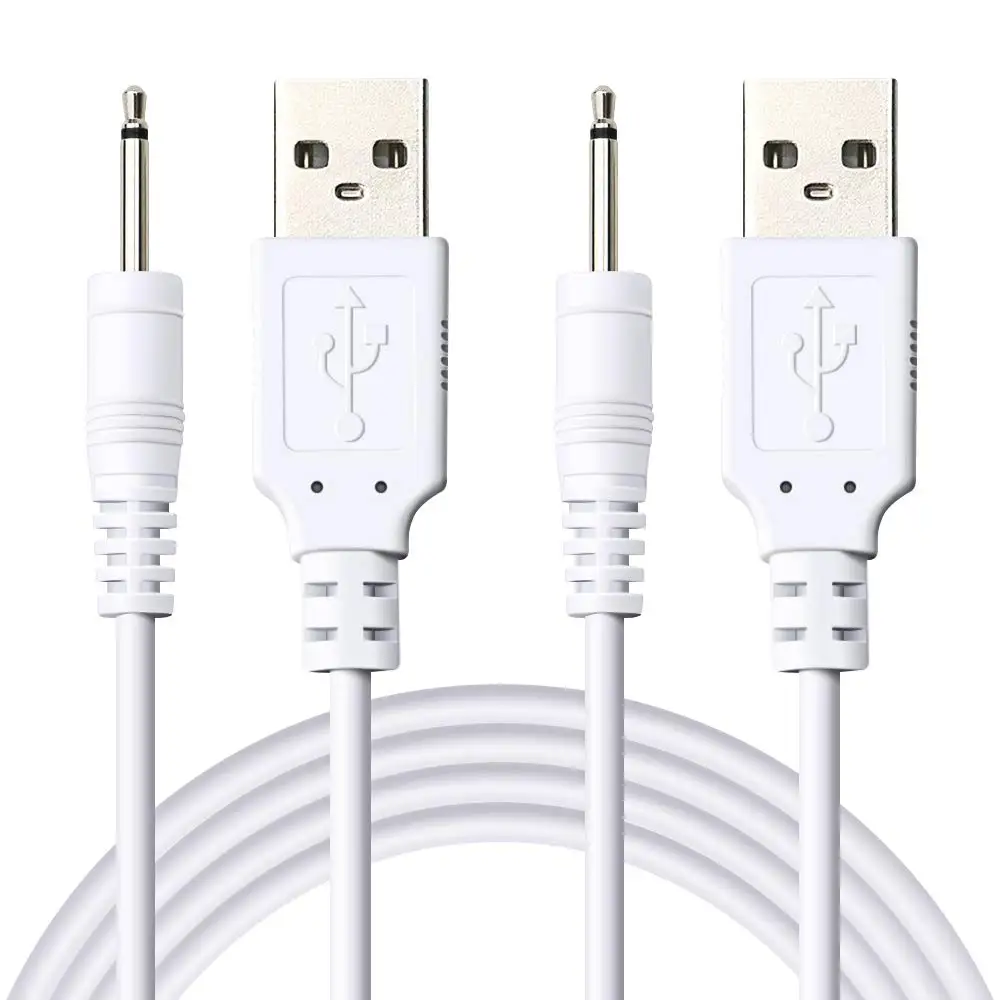 2 حزمة استبدال تيار مستمر كابل شحن 2.5 مللي متر USB سلك محول كابل شحن سريع لمعظم العصا مدلك