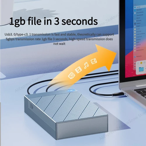 Imagen 2 del producto Caja HDD de 2,5/3,5 pulgadas, USB3.0 a SATA, soporte para disco duro externo, carcasa de disco duro de 22TB, adaptador de alta velocidad de 5Gbps para PC Lapop