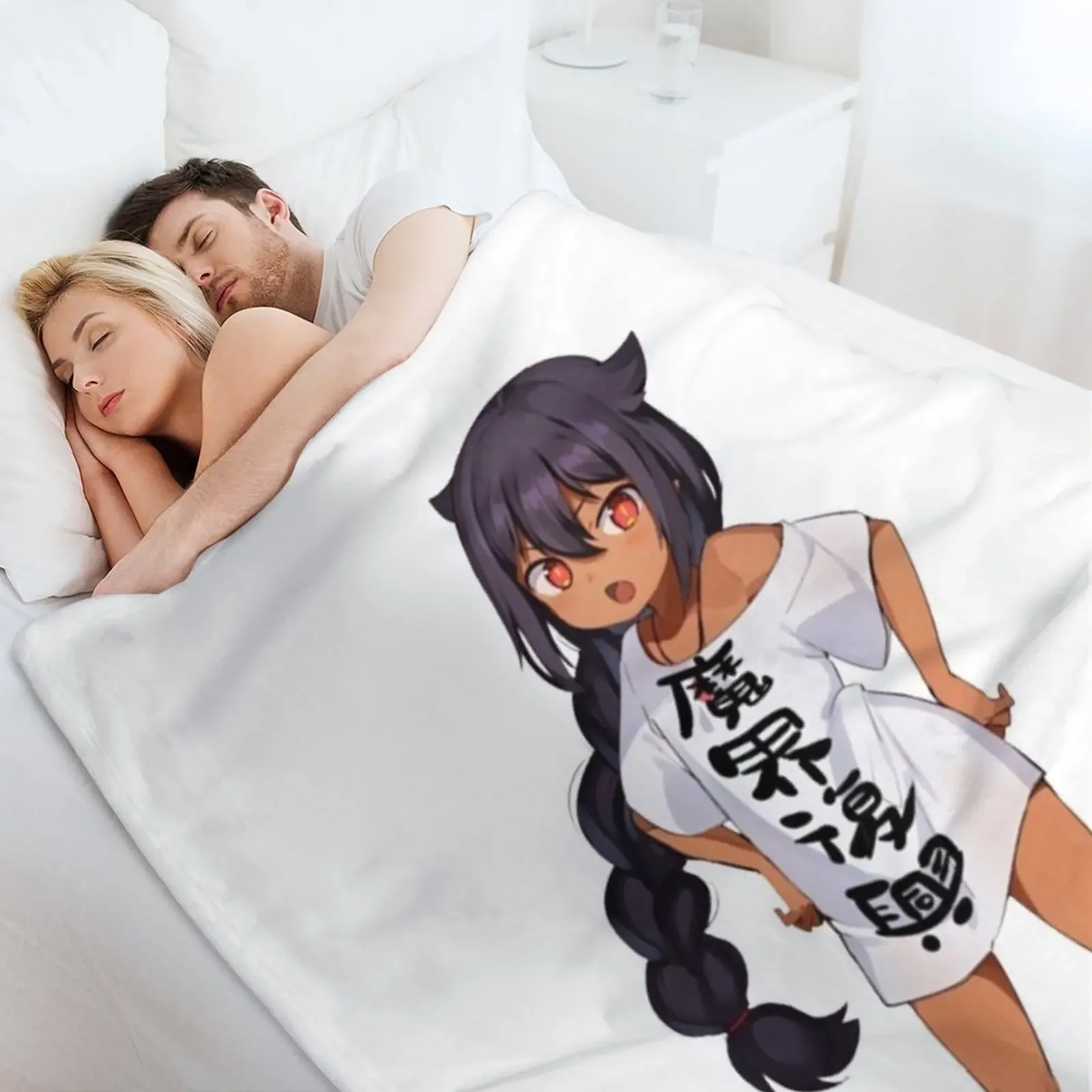 بطانية رمي بتصميم ممتع من Jahy-sama للبطانيات القطيفة المزخرفة للأريكة والشعر