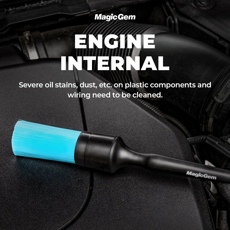 MAGIC GEM Soft Bristle Car Detailing Brush, Small Auto Interior Cleaner for Air Vent, Seat Gap, Dashboard, Crevice Dust Removal