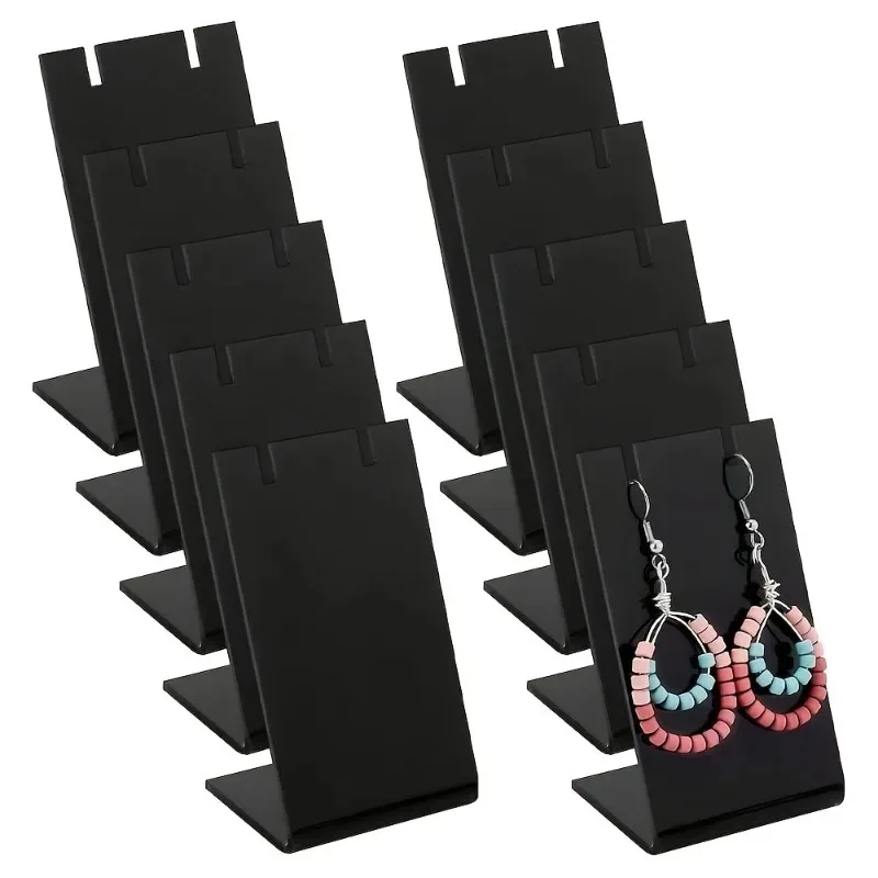 

10pcs Clear Heavy-Duty Acrylic Jewelry Display Stand System with Multi-Tier Tower & Secure Clips Space-Saving Earring Organizer