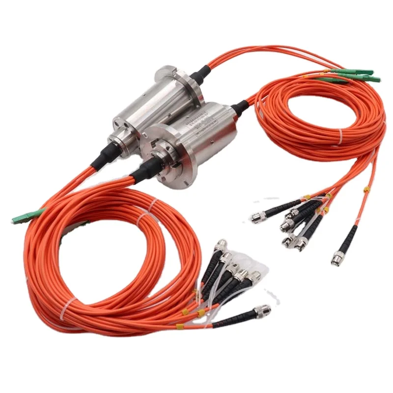 High Working Speed 2000rpm IP68 Power Fiber Optic Slip Ring Rotary Joint With Cable For Rotating Equipment